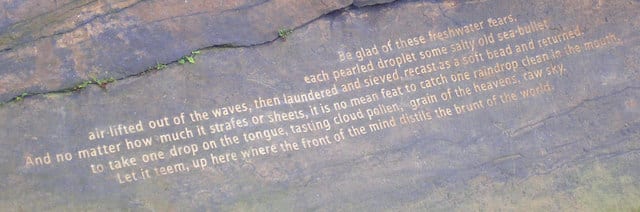 Simon Armitage poem on stone  